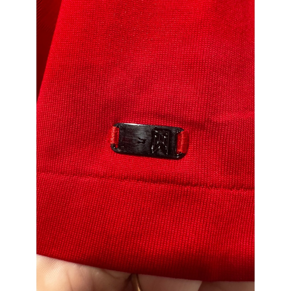 Nike Tiger Woods Collection Red Dri-FIT Golf Polo Shirt Mens XL Tonal Grid TW - Picture 2 of 5